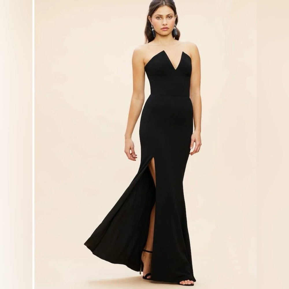 NWT Dress the Population size medium black dress with architectural neckline